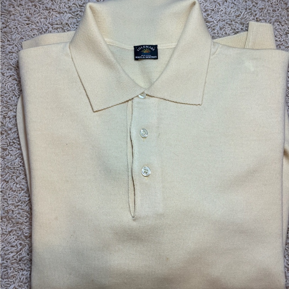 Maus & Hoffman 100% Virgin Wool 3 button polo